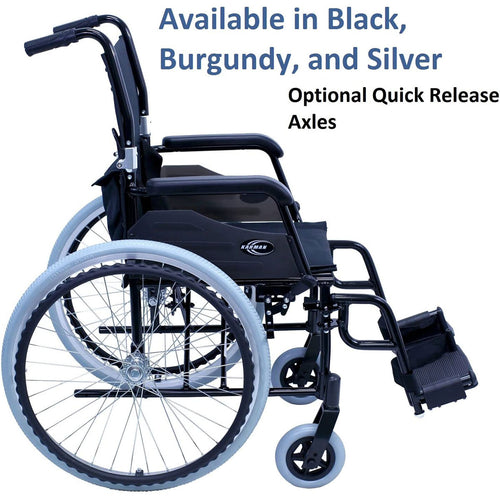 Karman Healthcare LT-980 24 lbs Ultra Light Wheelchair with Removable Footrest, Gen 2 - K Model